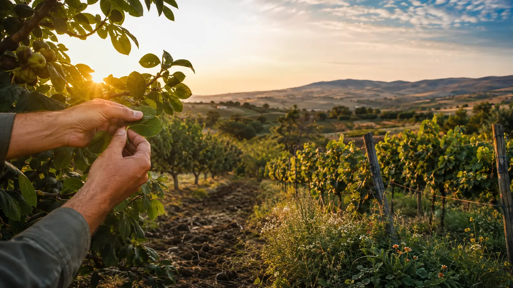 Anatolian organic orchard and vineyard